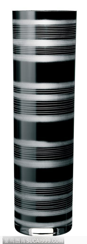 玻璃艺术-黑色环形花纹花瓶