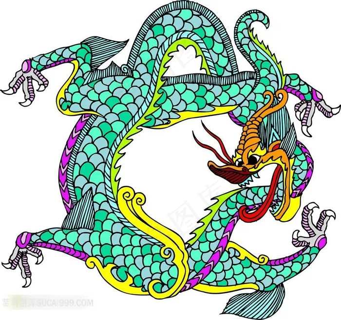 漂亮的龙纹吉祥图案素材