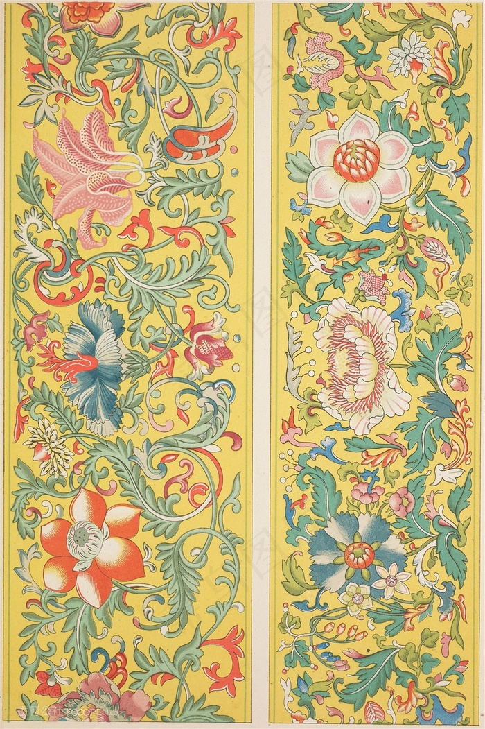 多种鲜花中式传统纹样集锦中国风图片