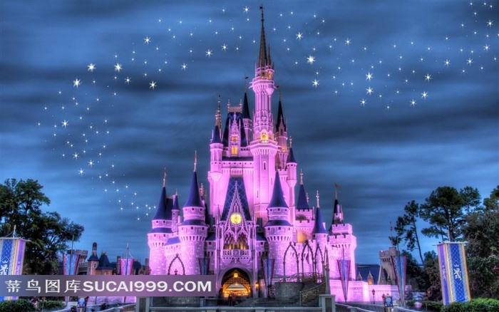 梦幻美国迪斯尼乐园夜景图片