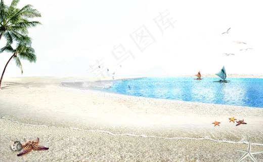 电商免抠海边沙滩元素实物摄影