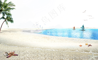 电商免抠海边沙滩元素实物摄影