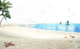 电商免抠海边沙滩元素实物摄影