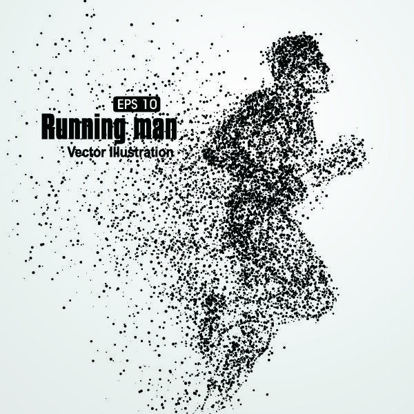 矢量科技动感粒子元素EPS运动人物动物点状创意矢量科幻设计素材