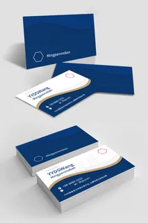 深蓝色创意名片模板设计