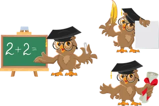 猫头鹰教学卡通