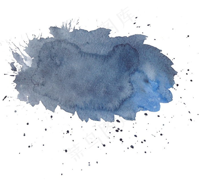 蓝色水墨晕染高清图片