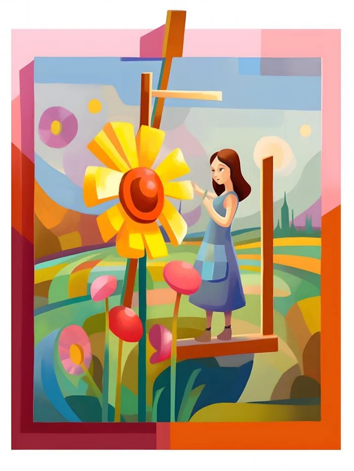 美术画画花朵插画背景(2709x3600)
