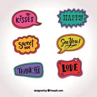 免抠彩绘语言贴纸