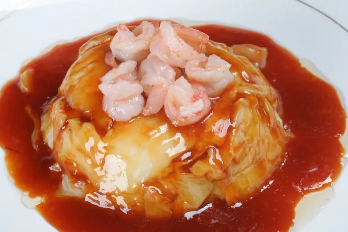 鲍汁虾仁扒白菜