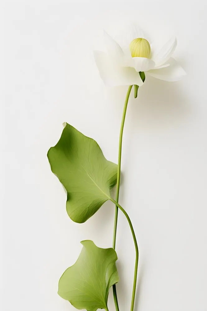 荷叶白色简约背景(2400x3600)