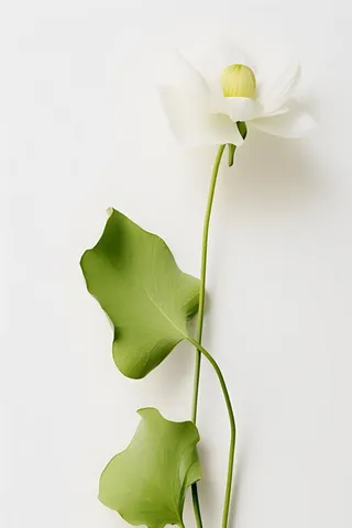 荷叶白色简约背景