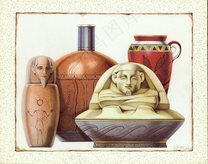 酒壶高清艺术油画