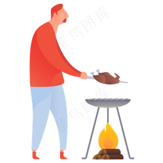 烧烤人物免抠图