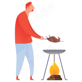 烧烤人物免抠图