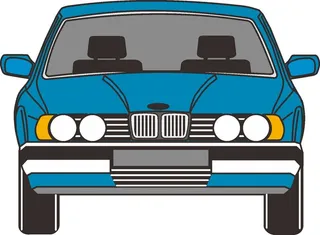 蓝色简约风出租车正面矢量图素材