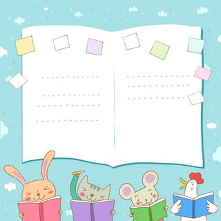 小动物学习背景素材