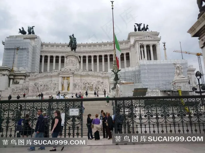 意大利国旗罗马旅游实景摄影图片
