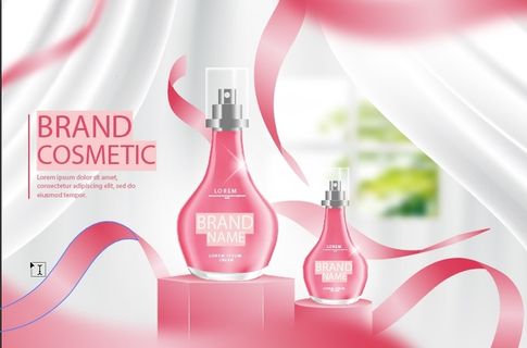 电商广告粉色香水素材