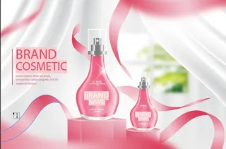 电商广告粉色香水素材