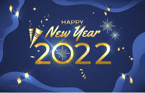 设计新年2022年蓝色背景