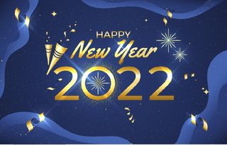 设计新年2022年蓝色背景