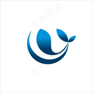 蓝色抽象鲸鱼图形