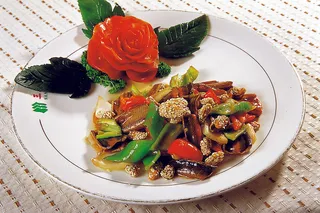 0805CC-160核桃尖椒炒鳝片