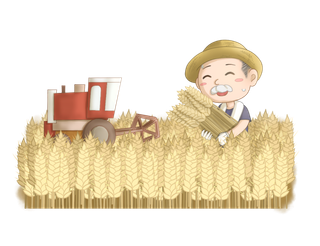 五一劳动节农民丰收开心微笑元素