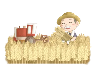 五一劳动节农民丰收开心微笑元素