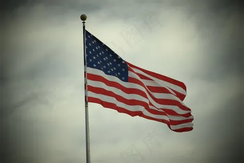 美国飘扬国旗图片