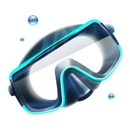 PNG呼吸管潜水面罩免抠(256x256)