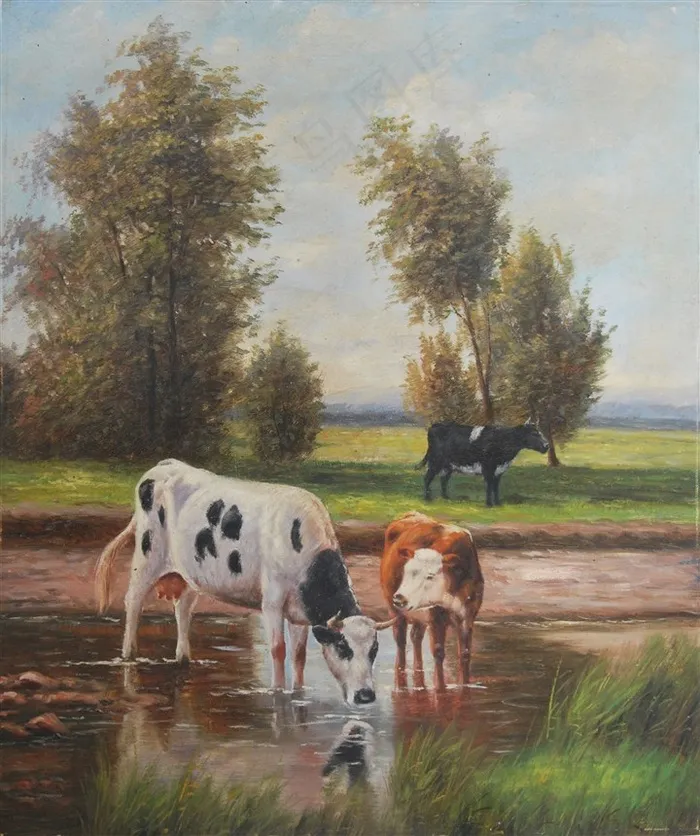 古典动物牛油画