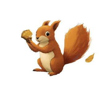 卡通插画松鼠松果免抠