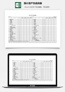 预计资产负债简表excel模板
