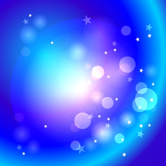蓝色梦幻星星背景图片