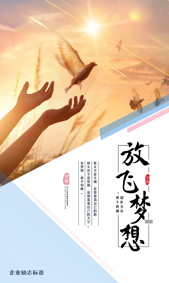 放飞梦想励志文化展板