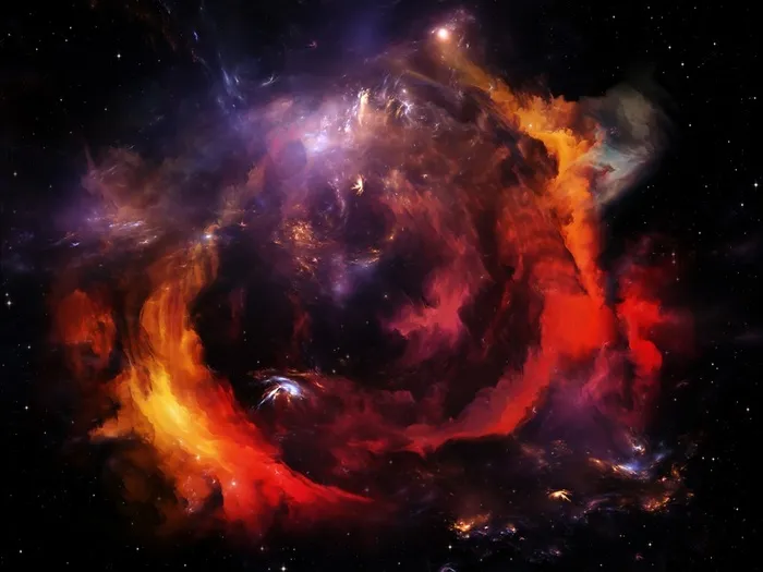 绚丽星空火焰光芒图片