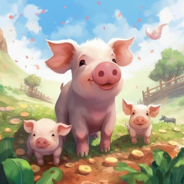 卡通动物猪背景