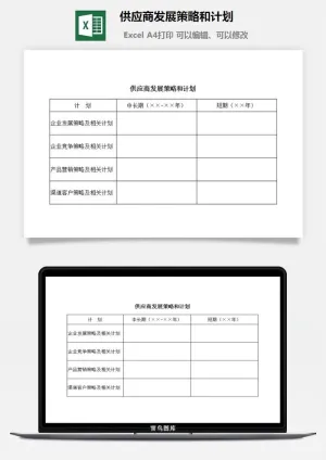 供应商发展策略和计划excel模板预览图