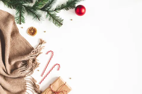 圣诞节垂直画幅场景圣诞装饰圣诞球文艺风毛巾(87)