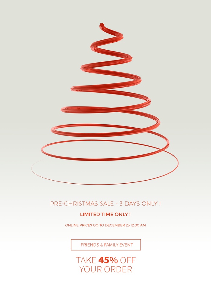 圣诞节圣诞树圣诞老人闪亮装饰电商促销折扣海报