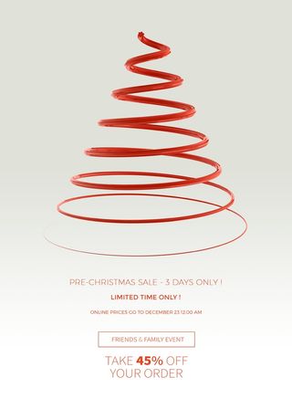 圣诞节圣诞树圣诞老人闪亮装饰电商促销折扣海报