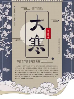 24二十四节气传统节日大寒宣传活动海报插画合集psd设计素材模板