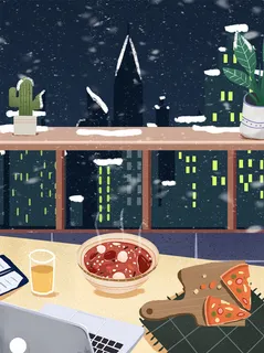 中国传统节日手绘卡通腊八节腊八粥插画海报PSD格式设计素材