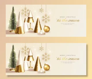 圣诞节圣诞树圣诞老人闪亮装饰电商促销折扣海报