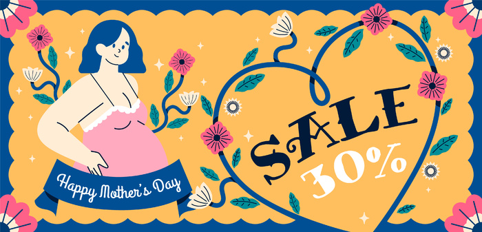 卡通母亲节插图矢量