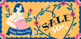 卡通母亲节插图矢量