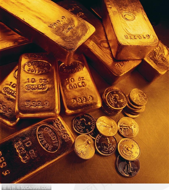 金块与散乱金币背景大图