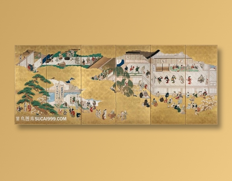 中村歌舞伎剧院的场景装饰画